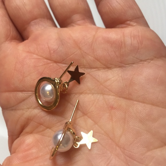 Kathrono Jewelry - 🌟Awesome Faux Pearl Boho Celestial Star And Saturn Planet Stud Earrings 🪐